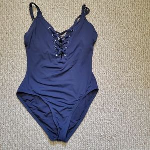 Nautica navy one piece with criss cross